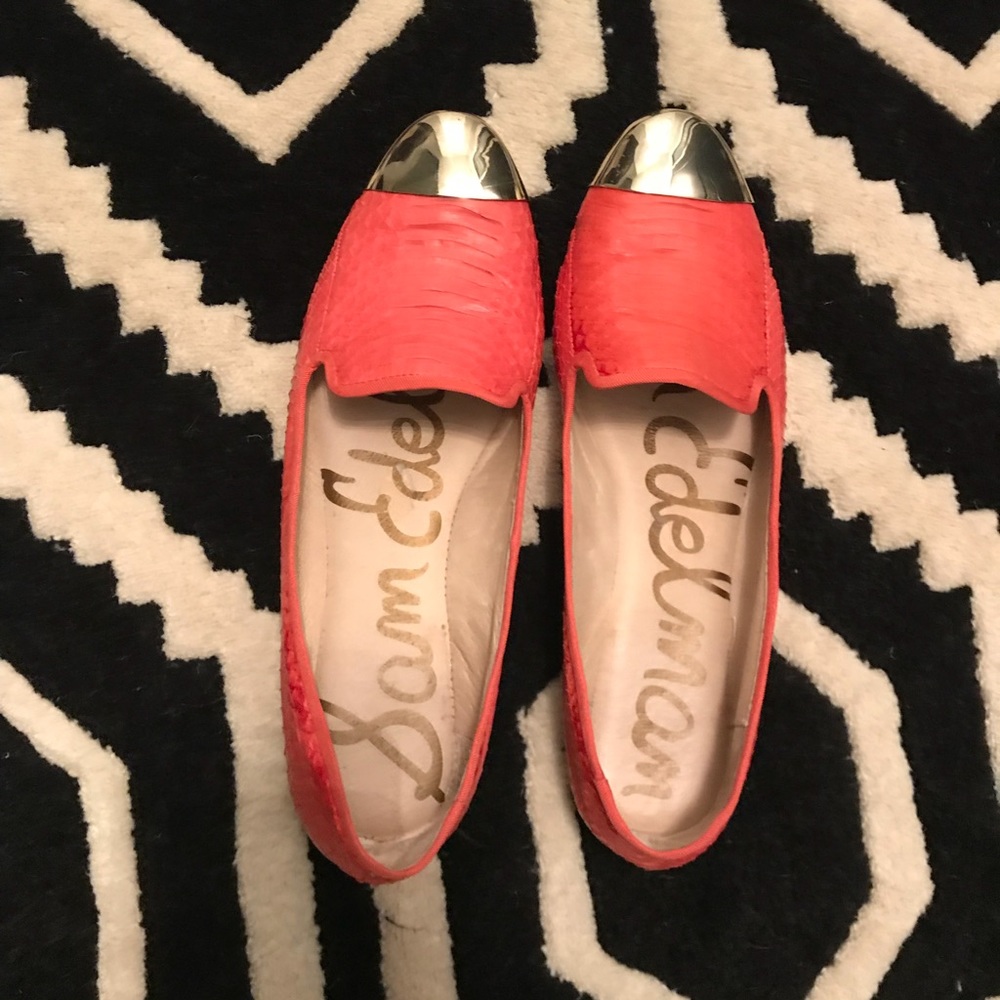 Sam Edelman leather gold toe flats